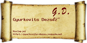 Gyurkovits Dezső névjegykártya