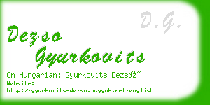 dezso gyurkovits business card